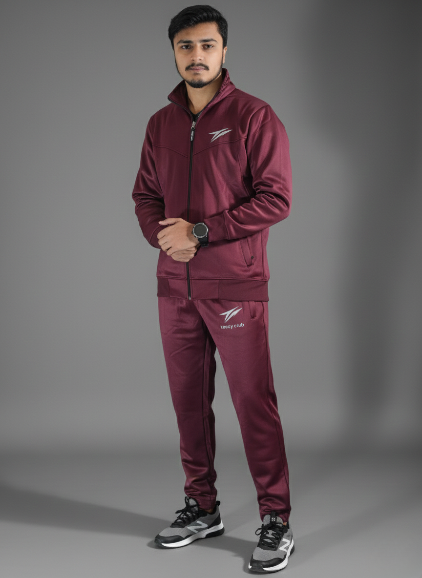 Teezy Club Maroon Track Suit